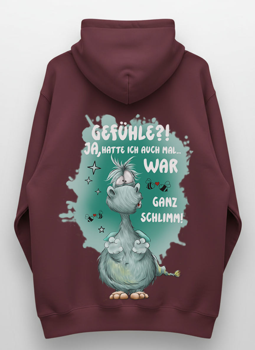 Unisex Hoodie XXL Druck Kruegerhausdesign Monster, Burgund, Motivwahl