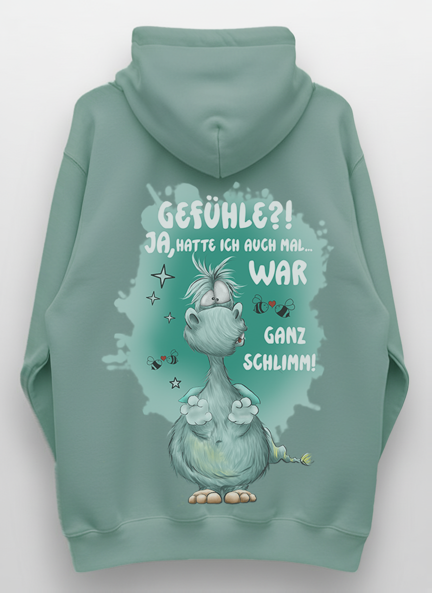 Unisex Hoodie XXL Druck Kruegerhausdesign Monster, mint, Motivwahl