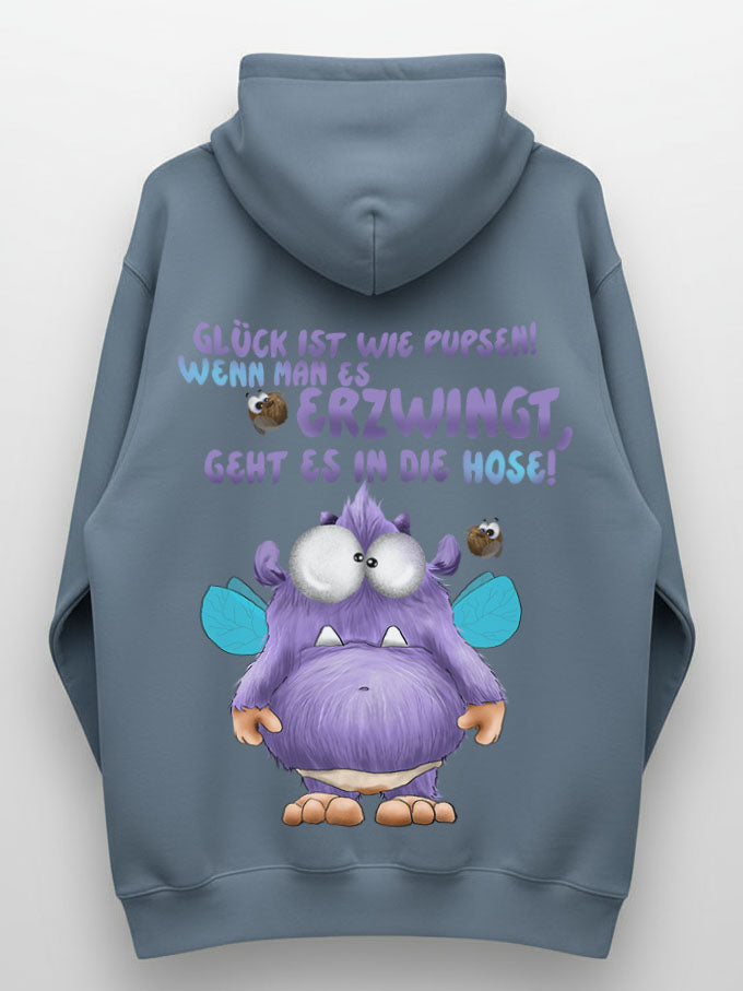 Unisex Hoodie XXL Druck Kruegerhausdesign Monster, denim, jeansblau, Motivwahl