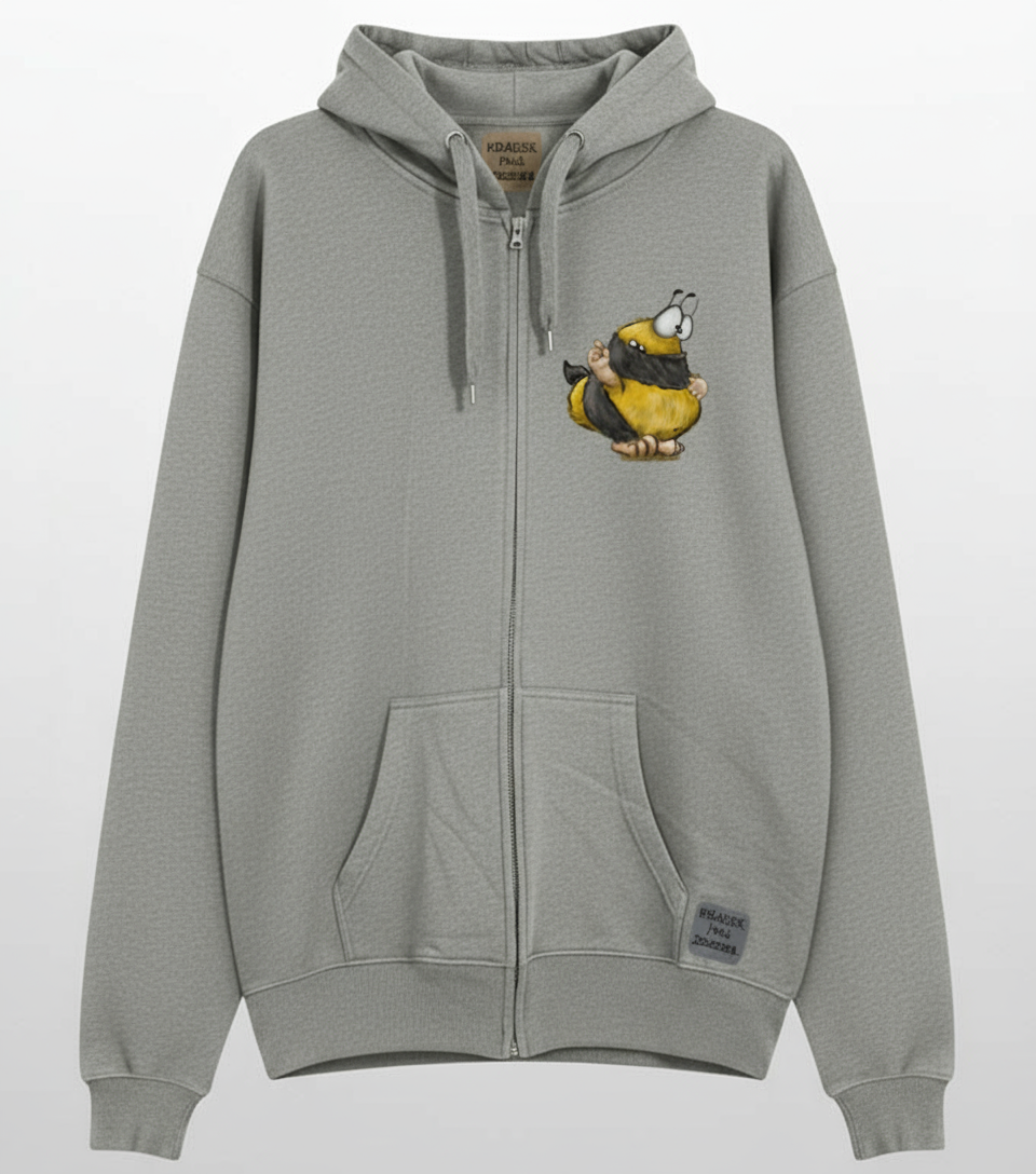 Unisex Hoodie Jacke – grau meliert | personalisierter Druck