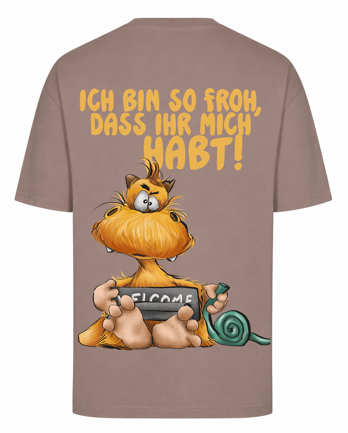FINAL SALE T-Shirt Gr. XL Mokka – „Ich bin so froh, dass ihr mich habt“ – Kruegerhausdesign