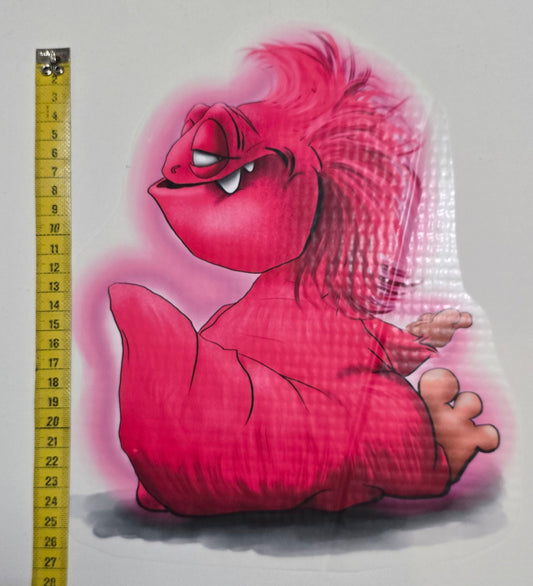 Bügelbild Kruegerhausdesign Monster  pink Persönlichkeit  sehr groß