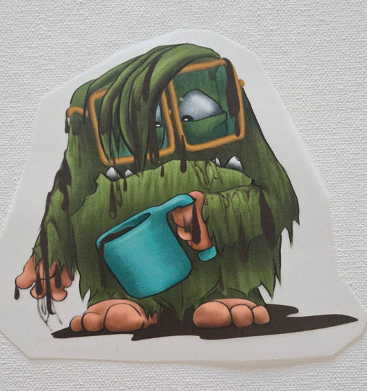 Bügelbild Kruegerhausdesign Morgen Kaffee Monster