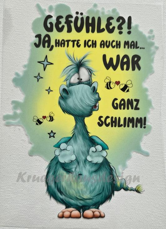 Rub on, UV Folienaufkleber, Monster, Gefühle?! Ja, hatte ich auch mal... War ganz schlimm!