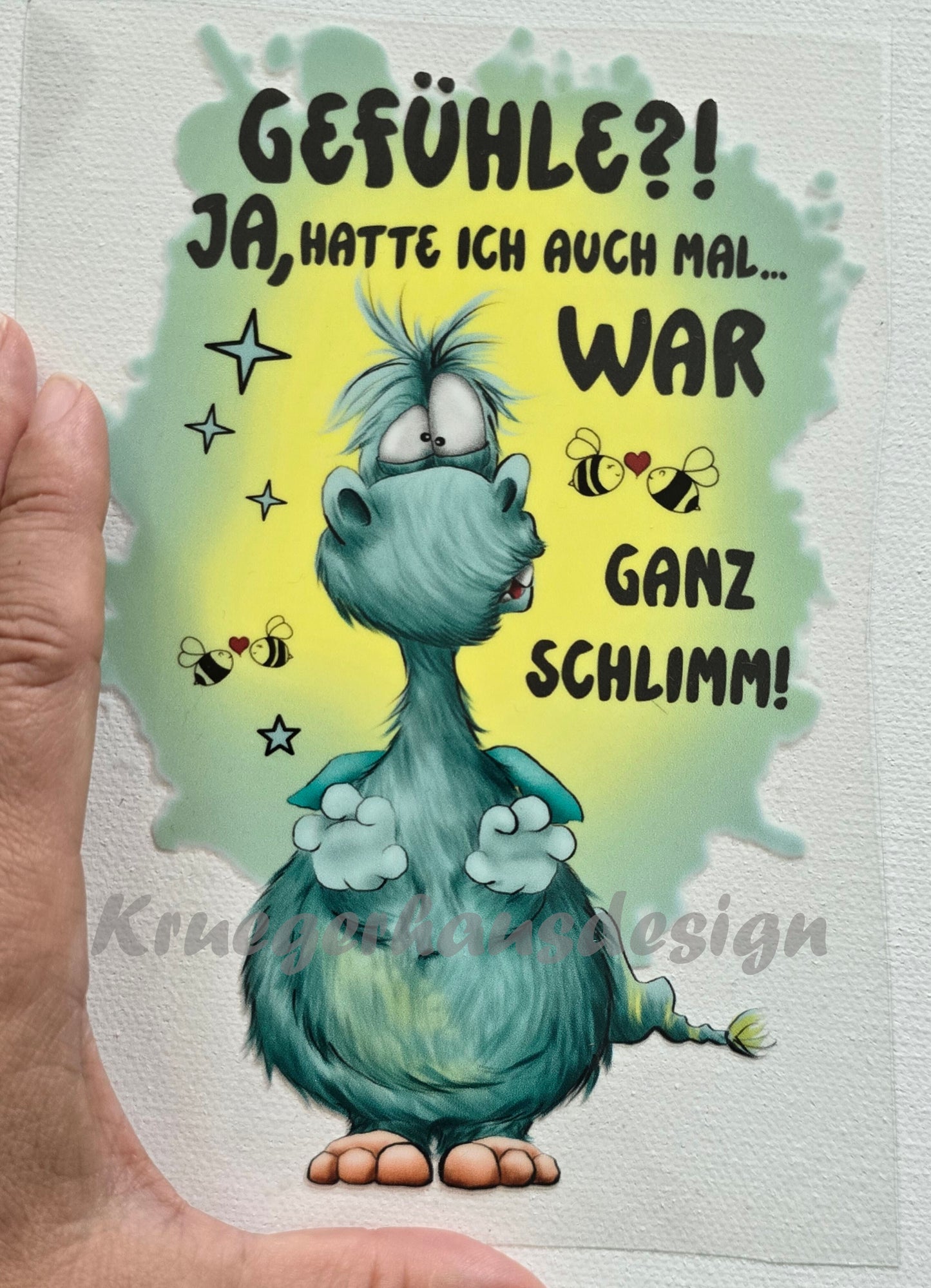 Rub on, UV Folienaufkleber, Monster, Gefühle?! Ja, hatte ich auch mal... War ganz schlimm!