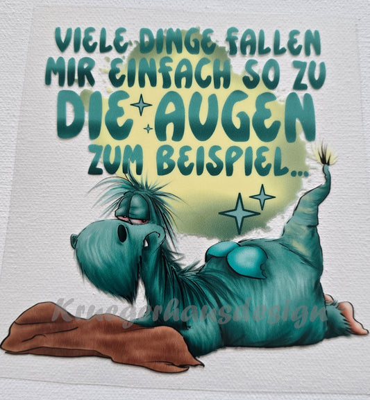 Rub on, UV Folienaufkleber, Monster, Viele Dinge fallen mir einfach so zu... Die Augen zum Beispiel...