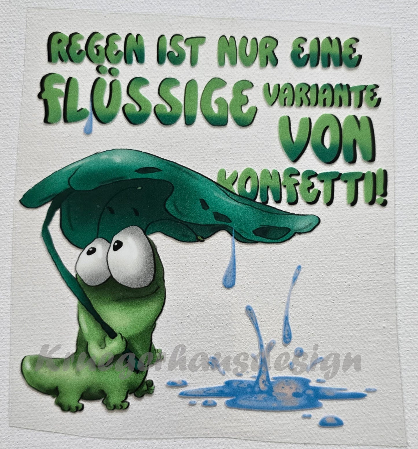 Rub on, UV Folienaufkleber, Monster, Regen ist nur eine flüssige Variante von Konfetti!