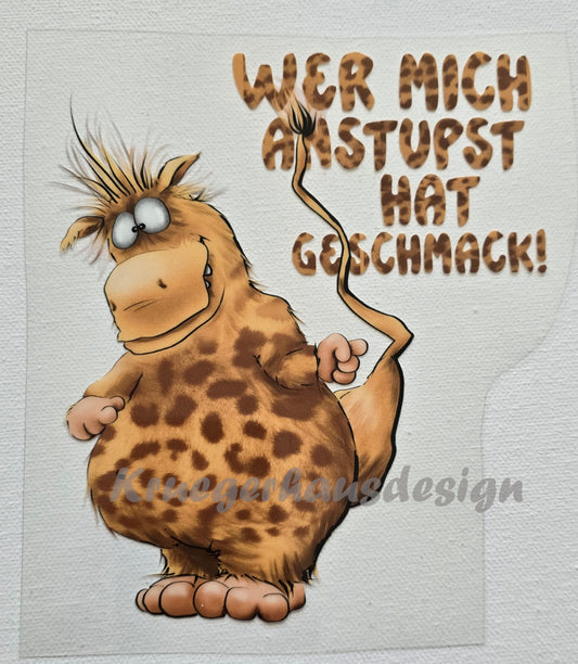 Rub on, UV Folienaufkleber, Monster, Wer mich anstupst hat Geschmack!