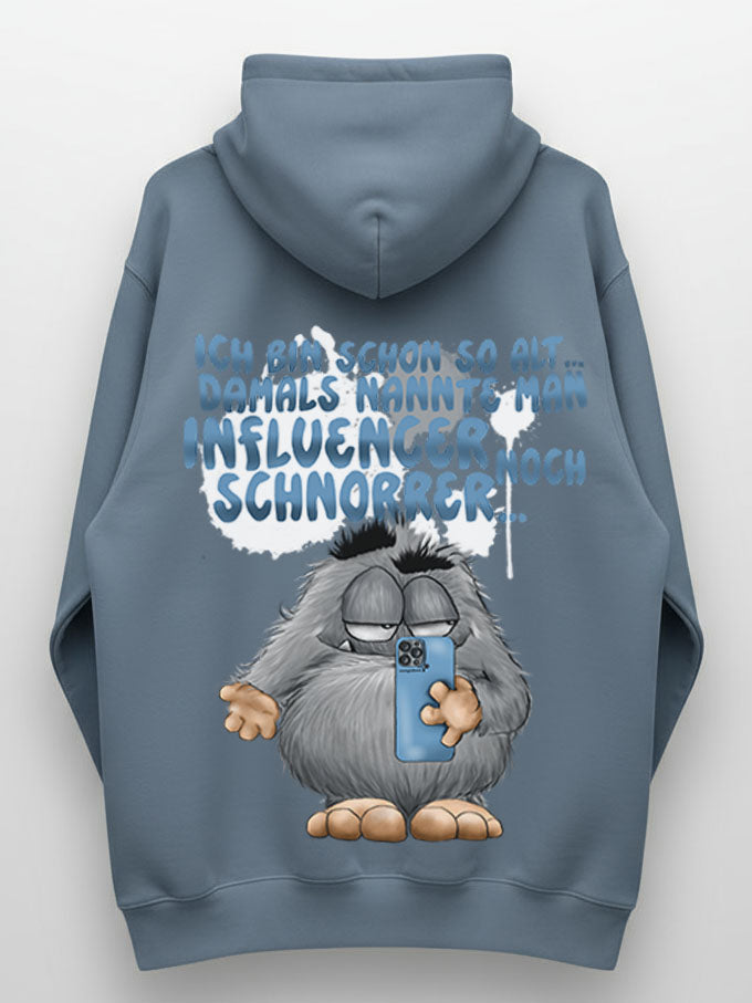 Unisex Hoodie XXL Druck Kruegerhausdesign Monster, denim, jeansblau, Motivwahl