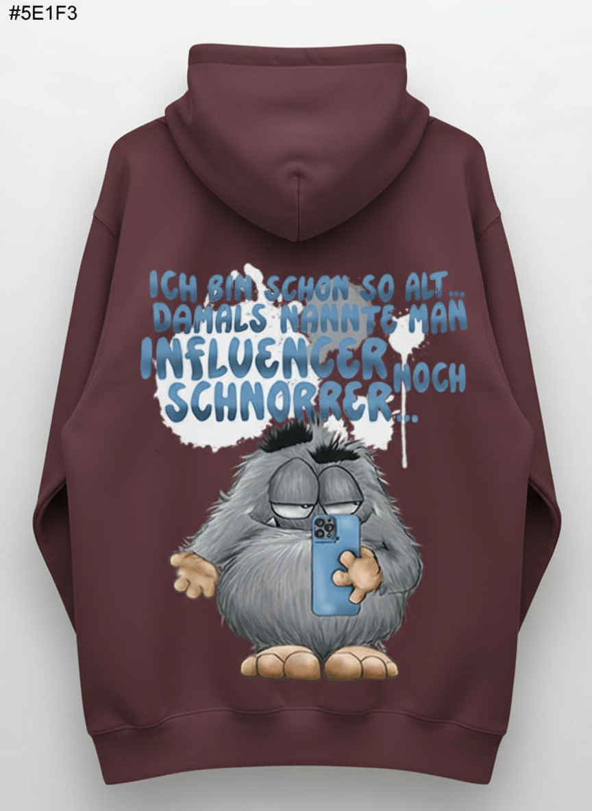Unisex Hoodie XXL Druck Kruegerhausdesign Monster, Burgund, Motivwahl