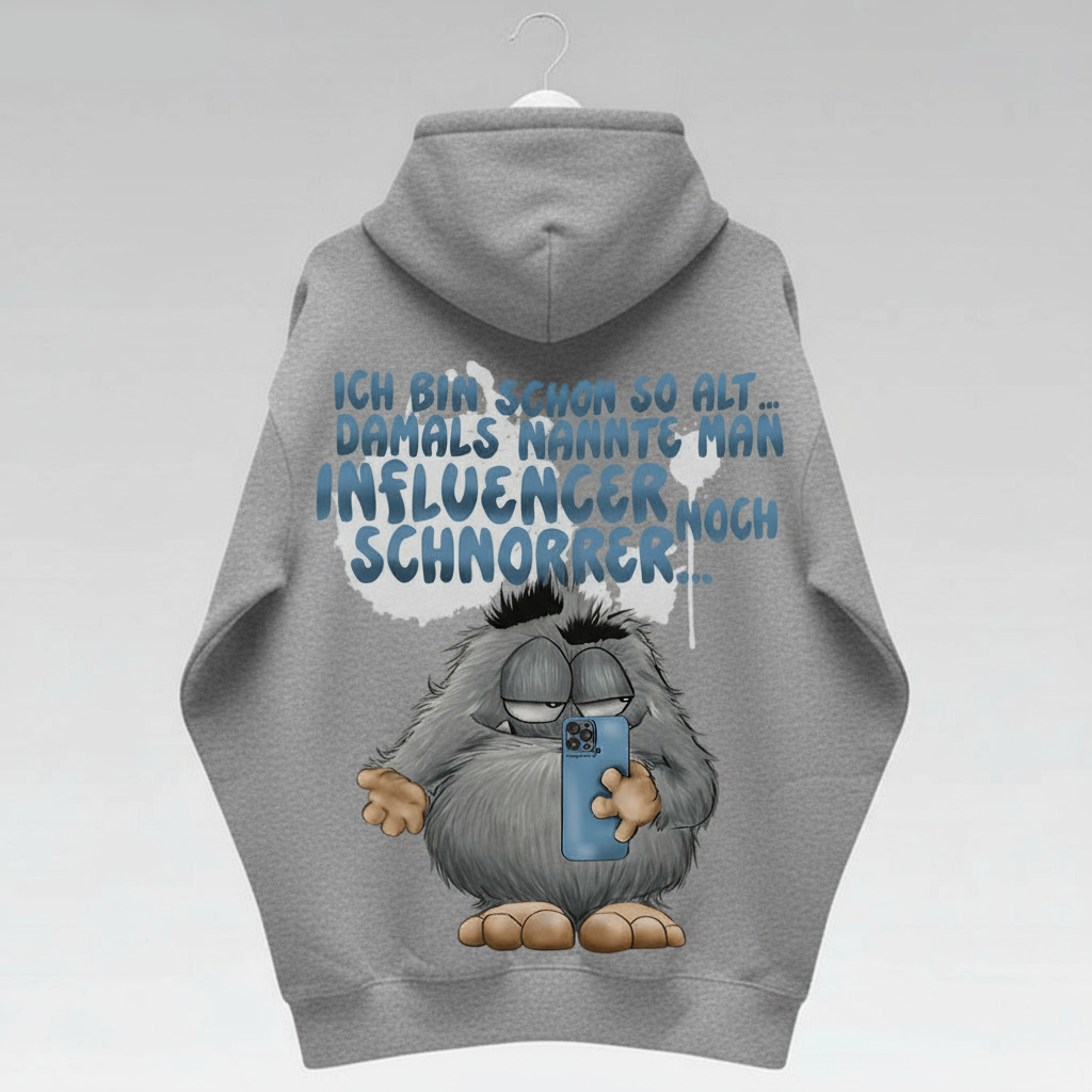 Unisex Hoodie Jacke – grau meliert | personalisierter Druck