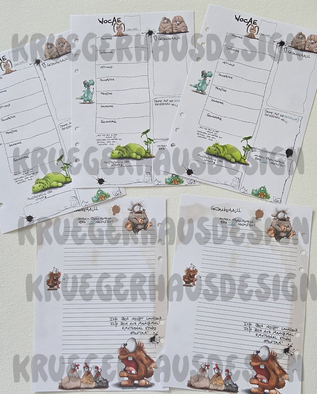 Undatierter Wochenplaner – Journal Refill Design 2 | 12 oder 25 Wochen