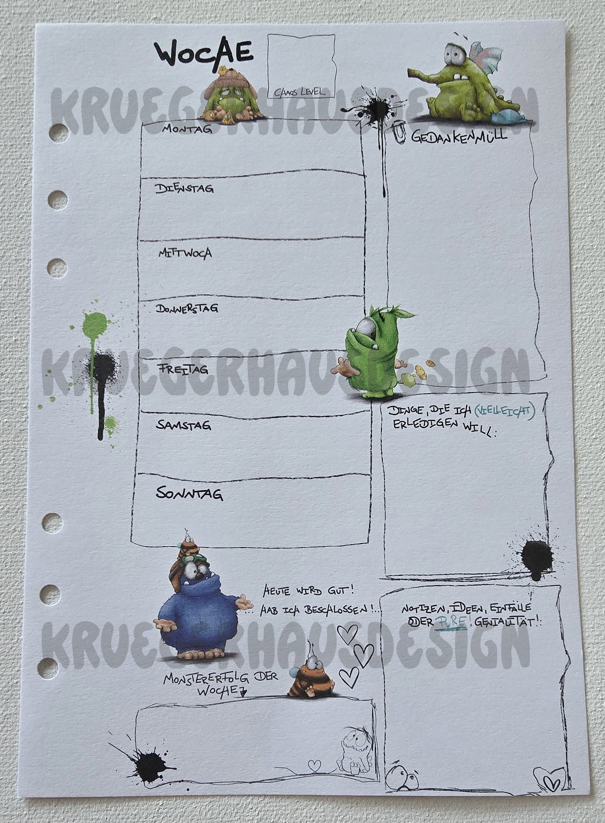 Undatierter Wochenplaner – Journal Refill Design 3 | 12 oder 25 Wochen