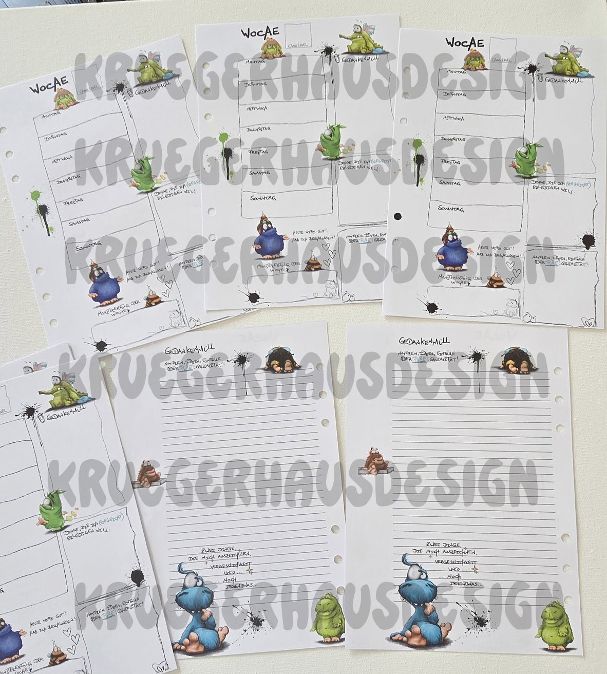 Undatierter Wochenplaner – Journal Refill Design 3 | 12 oder 25 Wochen