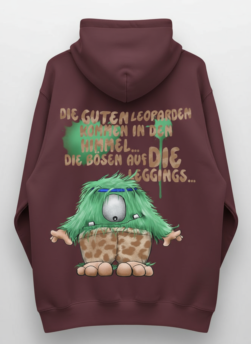 Unisex Hoodie XXL Druck Kruegerhausdesign Monster, Burgund, Motivwahl