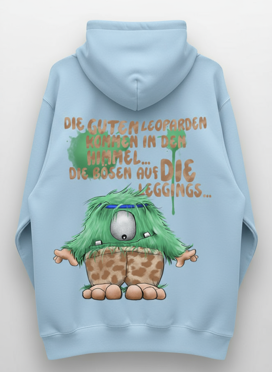 Unisex Hoodie XXL Druck Kruegerhausdesign Monster, hellblau, Motivwahl