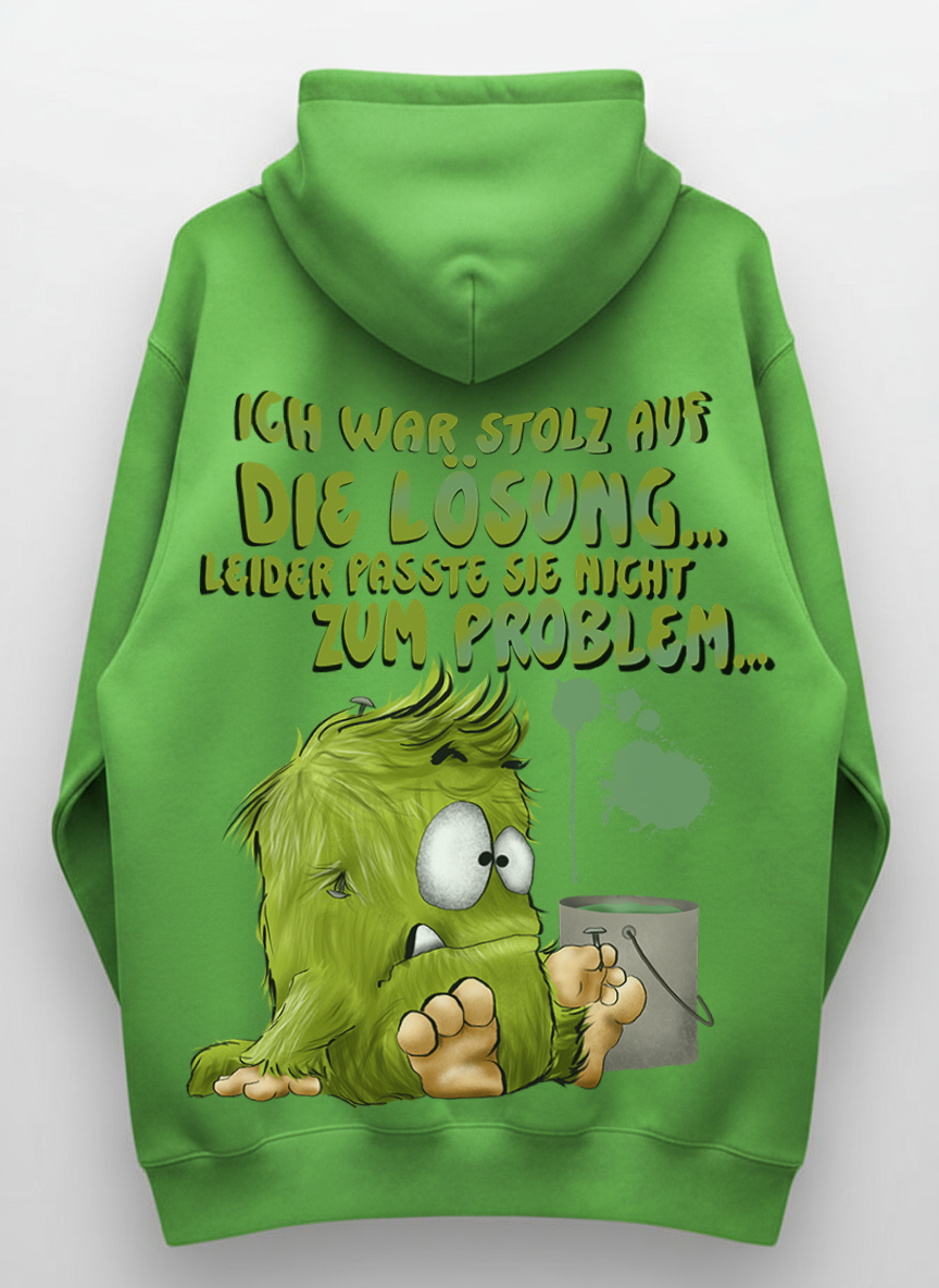 Unisex Hoodie XXL Druck Kruegerhausdesign Monster, lime green, Motivwahl