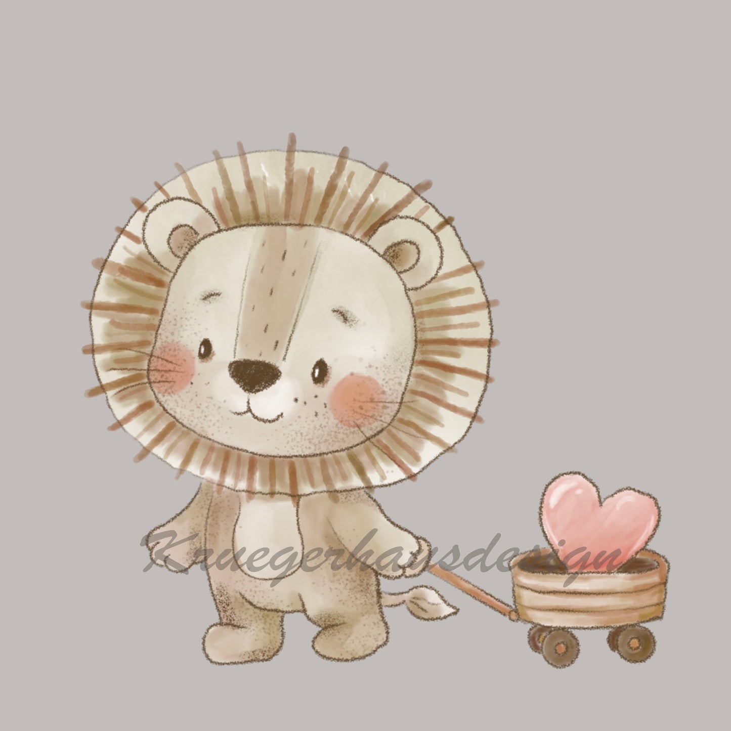 Handgezeichnetes PNG-Motiv – digitaler Sofortdownload, LoveLeo 2