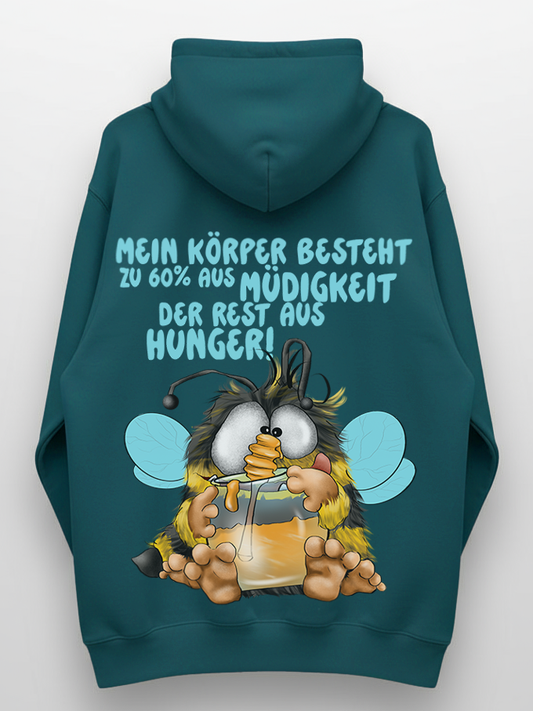 Hoodie „Mein Körper besteht zu 60% aus Müdigkeit…“