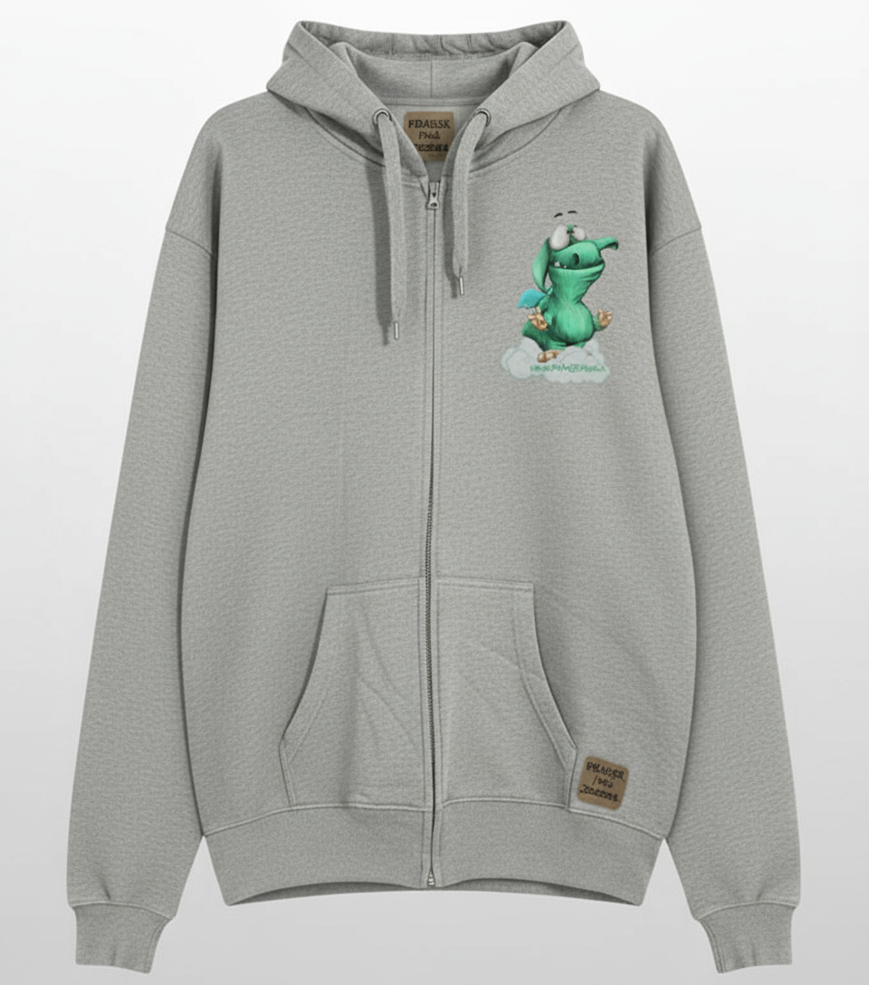 Unisex Hoodie Jacke – grau meliert | personalisierter Druck