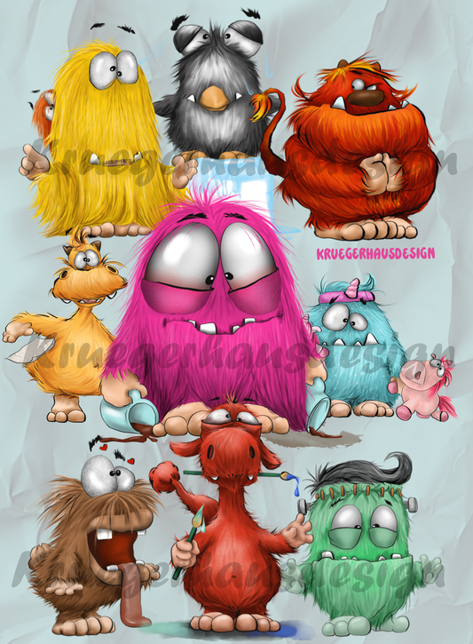 Premium Kuscheldecke, superweich, 150 x 200cm, Kruegerhausdesign Monster, Multidesign