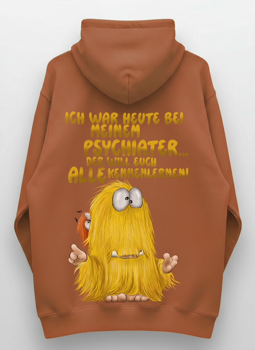 Unisex Hoodie XXL Druck Kruegerhausdesign Monster, amber braun , Motivwahl