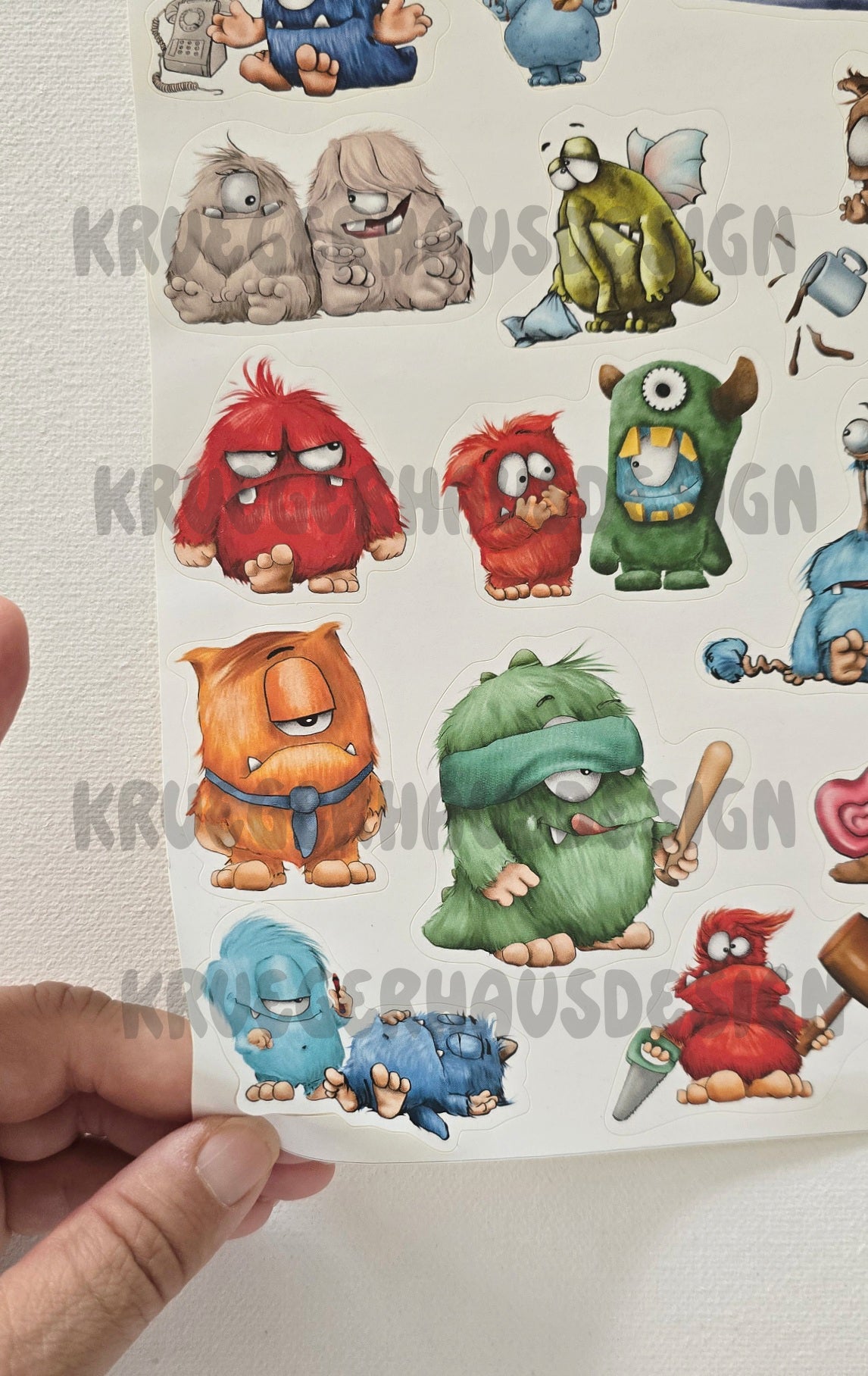 Monster Stickerbogen A4 – über 20 Kruegerhausdesign Sticker