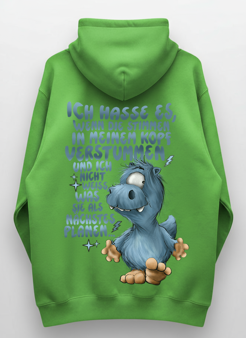 Unisex Hoodie XXL Druck Kruegerhausdesign Monster, lime green, Motivwahl