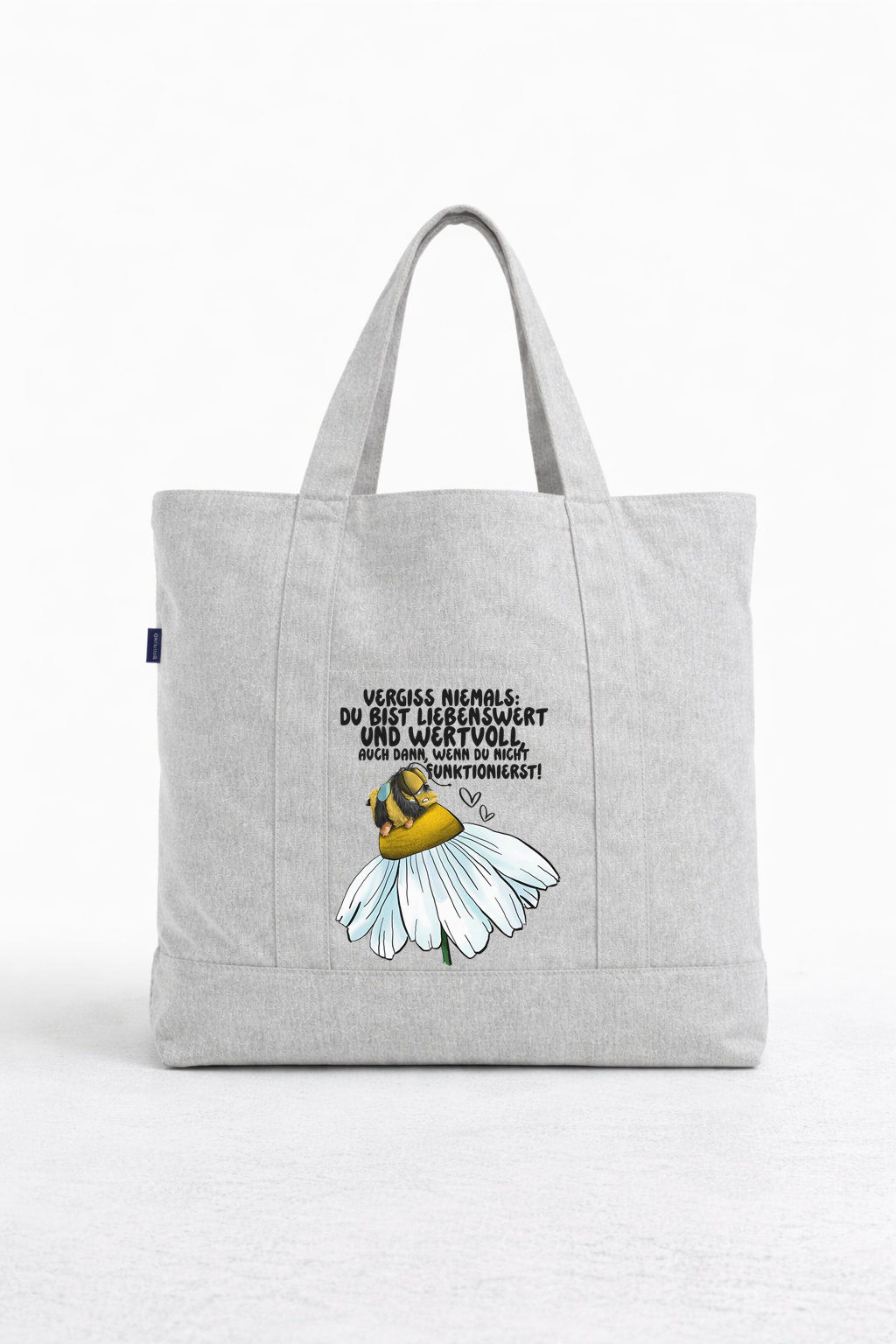 Du bist wertvoll Tote Bag – Große nachhaltige Canvas Tasche mit liebevollem Spruch, limitiert nur für April