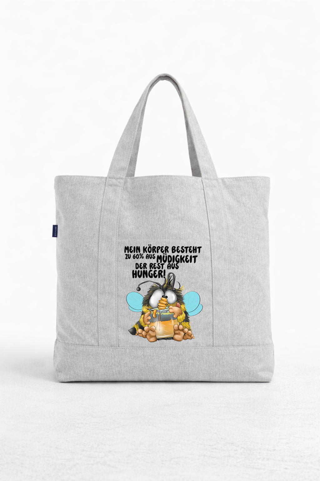 Müde & Hungrig Tote Bag – Lustige nachhaltige Canvas Tasche mit Spruch, limitiert nur für April