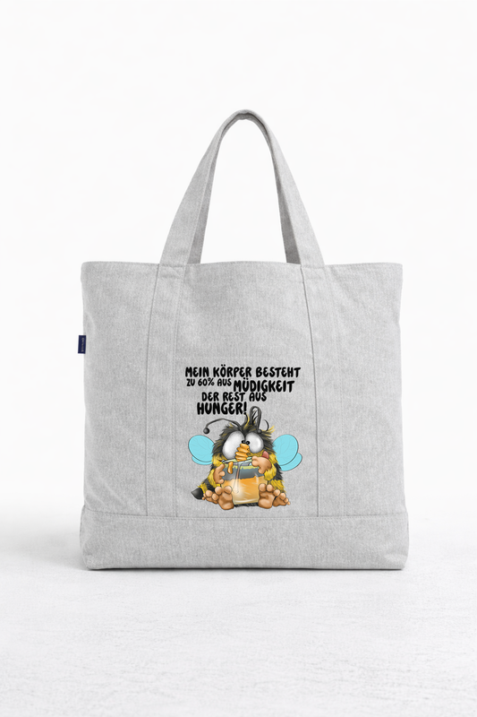 Müde & Hungrig Tote Bag – Lustige nachhaltige Canvas Tasche mit Spruch, limitiert nur für April