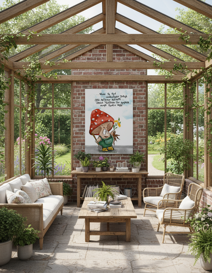 Poster von Kruegerhausdesign mit Monster und Spruch, Wenn es ein Löwenzahn durch den Adphalt... Design 1