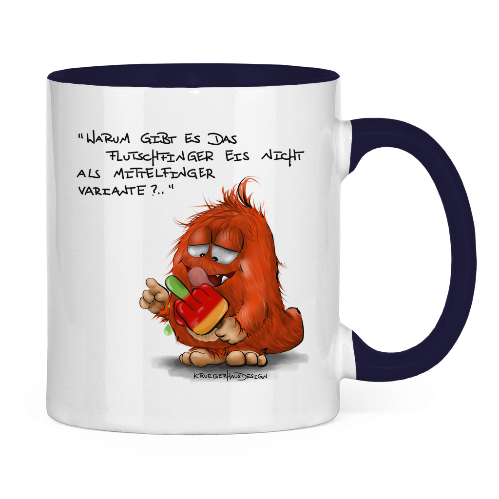 Tasse zweifarbig Warum gibt es das Flutschfinger Eis nicht als Mittelfinger..