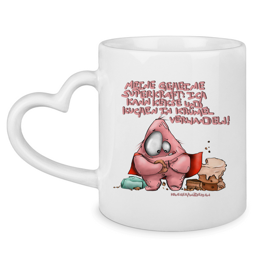 Tasse mit Herzhenkel Meine geheime Superkraft: Ich kann Kekse und Kuchen in ...