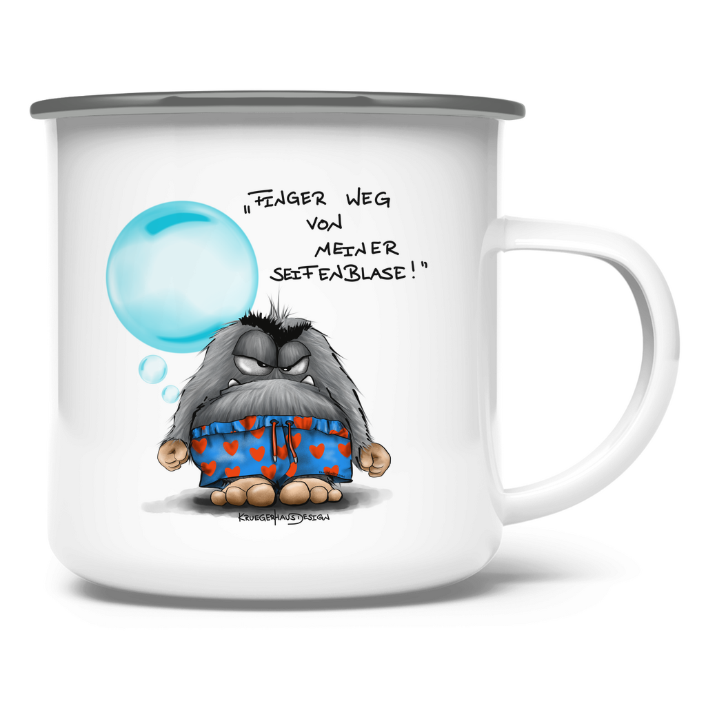 Emaille Tasse Finger weg von meiner Seifenblase!