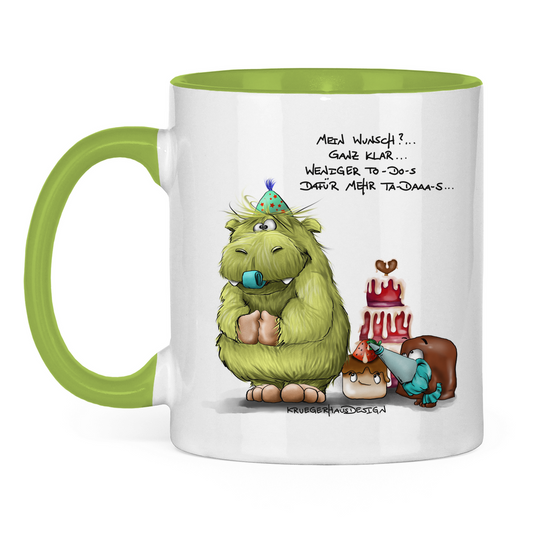 Tasse zweifarbig Mein Wunsch? Ganz klar, Weniger To-Do-s dafür mehr...