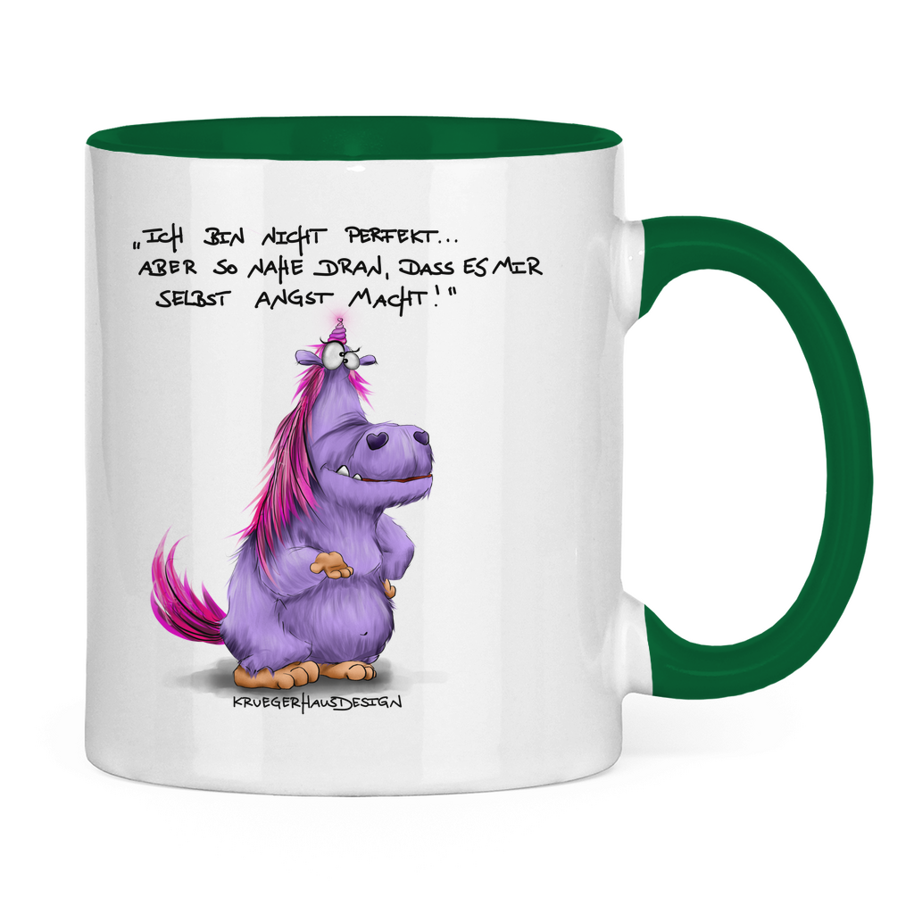 Tasse zweifarbig Ich bin nicht perfekt.. aber so nahe dran, dass es mir ...
