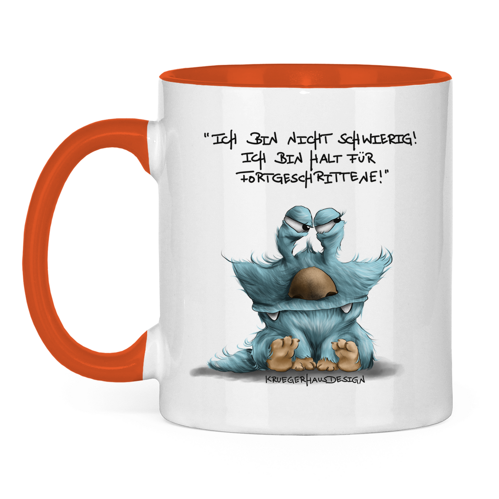 Tasse zweifarbig Ich bin nicht schwierig! Ich bin halt für Fortgeschrittene!