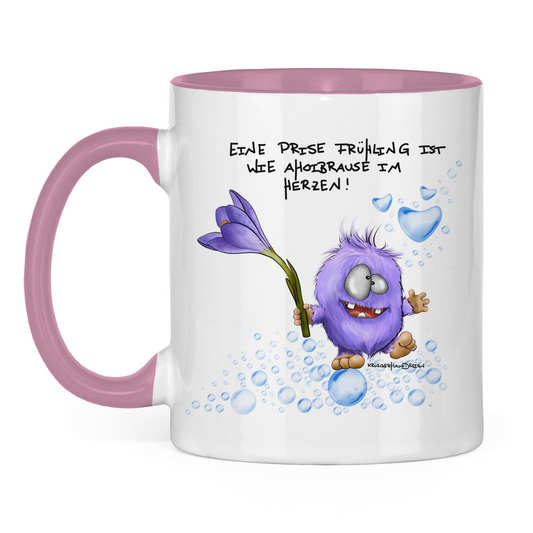 Tasse zweifarbig Eine Prise Frühling ist wie Ahoibrause im Herzen!