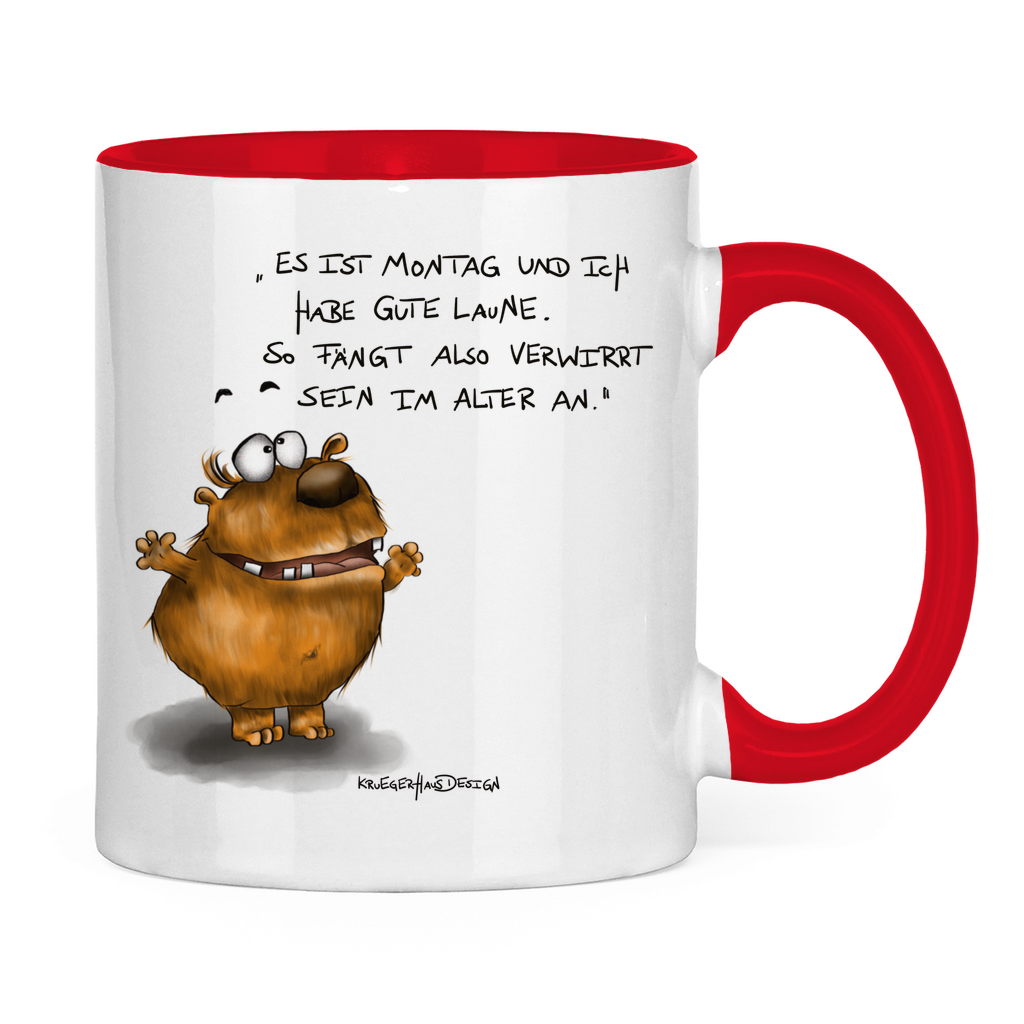 Tasse zweifarbig Es ist Montag und ich habe gute Laune. So fängt...
