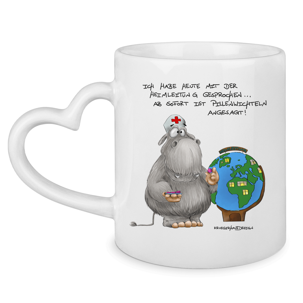 Tasse mit Herzhenkel Ich habe heute mit der Heimleitung gesprochen. Ab sofort...