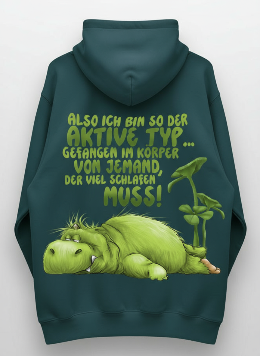Unisex Hoodie XXL Druck Kruegerhausdesign Monster, petrol, Motivwahl