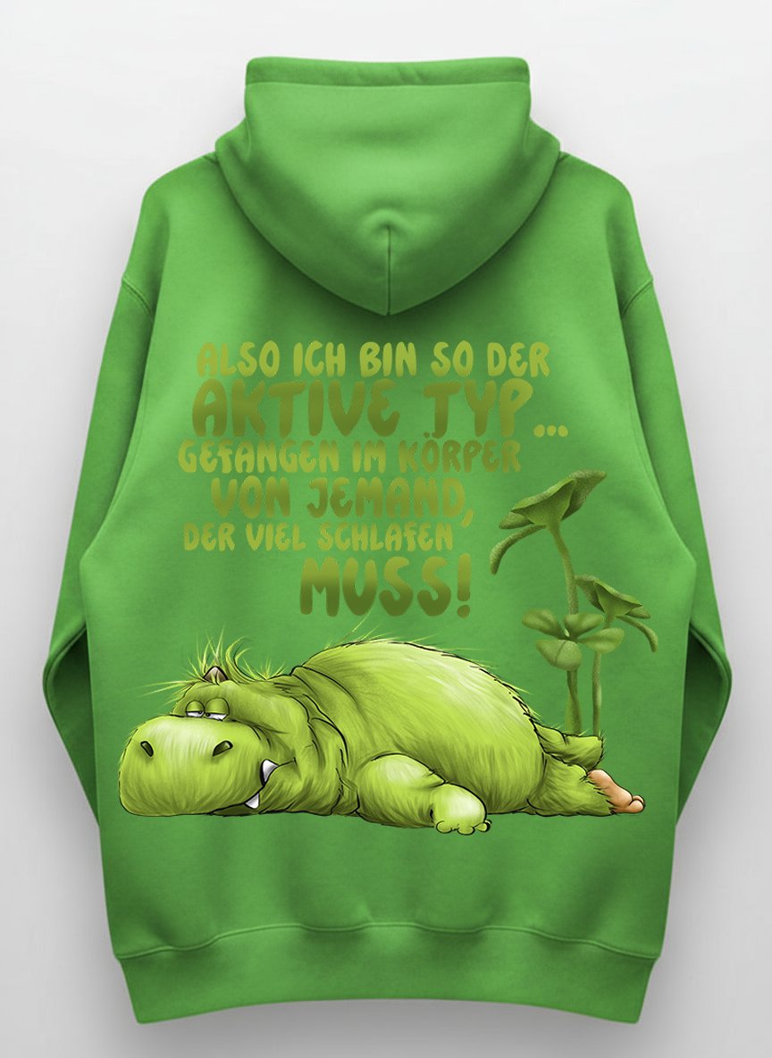 Unisex Hoodie XXL Druck Kruegerhausdesign Monster, lime green, Motivwahl