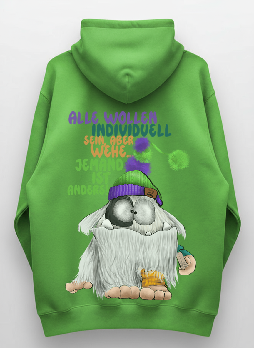 Unisex Hoodie XXL Druck Kruegerhausdesign Monster Gr. S,M, L, XL, XXL, 3XL, Alle wollen individuell sein aber wehe... jemand ist anders!