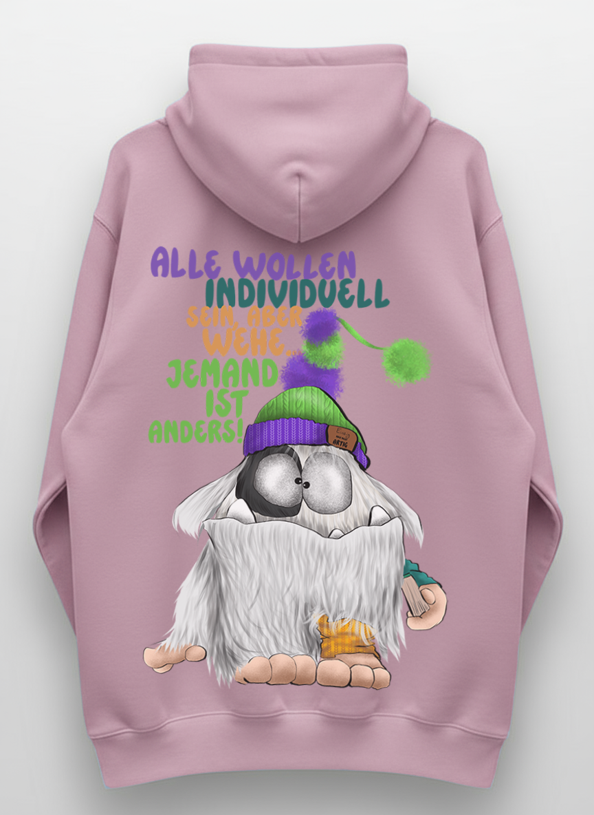 Unisex Hoodie XXL Druck Kruegerhausdesign Monster Gr. S,M, L, XL, XXL, 3XL, Alle wollen individuell sein aber wehe... jemand ist anders!