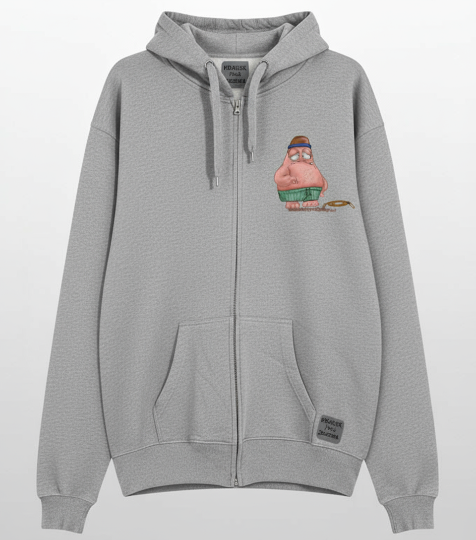 Unisex Hoodie Jacke – grau meliert | personalisierter Druck