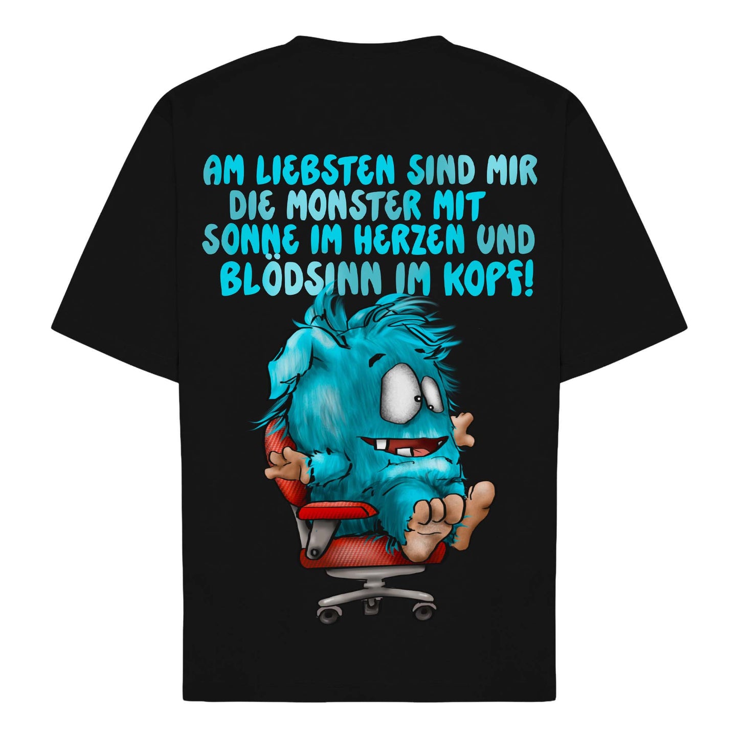 FINAL SALE T-Shirt Gr. M Schwarz – „Sonne im Herzen & Blödsinn im Kopf“ – Kruegerhausdesign