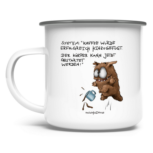Emaille Tasse System:"Kaffee wurde erfolgreich hinzugefügt...