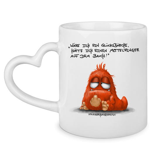 Tasse mit Herzhenkel Wäre ich ein Glücksbärchi, hatt ich einen Mittelfinger...