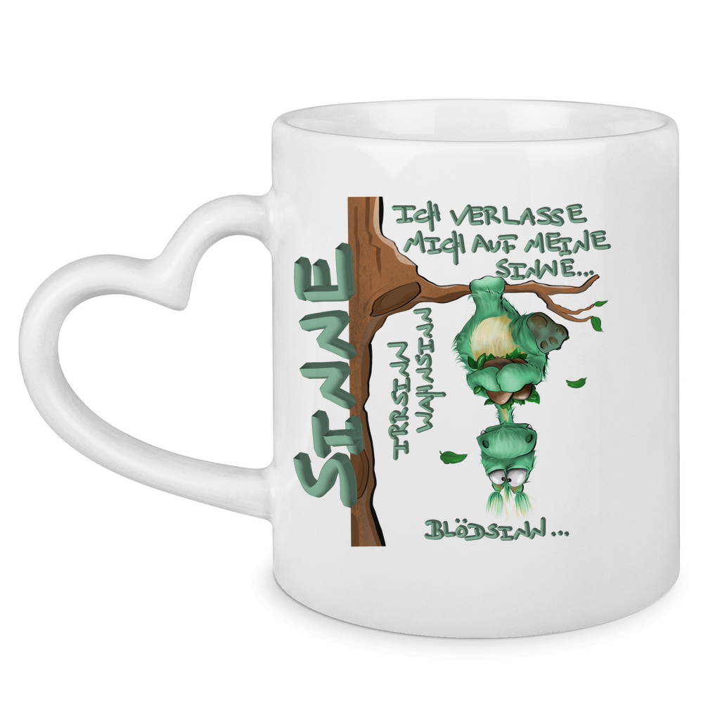 Tasse mit Herzhenkel Sinne